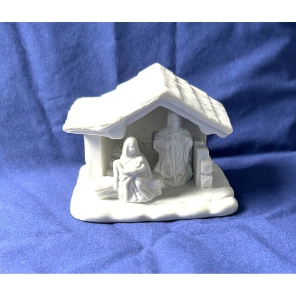 White Ceramic Nativity Scene Figurine Home Decor Christmas Religious Collectable - Picture 10 of 10